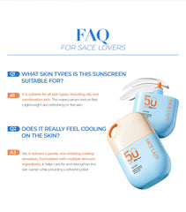 SACE LADY Instant Cooling Watery Serum Sunscreen SPF50 PA+++ – Lightweight Waterproof UVA/UVB Protection, 35g