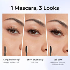 SACE LADY All-in-Lash Waterproof Mascara – Volume, Length & Curl, Smudge-Proof Natural Black